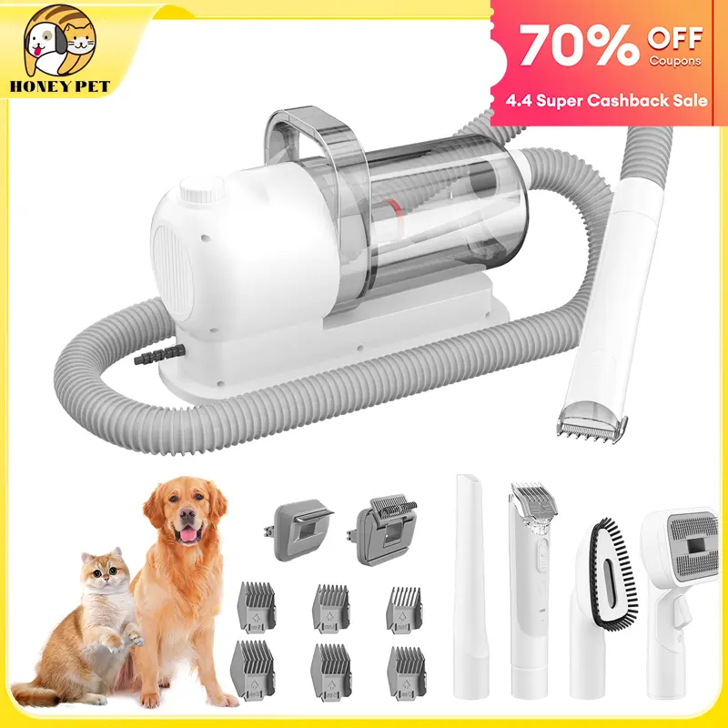Ultra Quiet Pet Vacuum Suction99% Pet Hair, 5 Tool Grooming Kit, AntiShedding,2.5L Dust Cup, Home Grooming