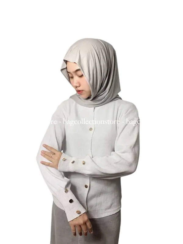 BAG - Inara Cardigan Knitware Kancing Gold Atasan Wanita Rajut Kekinian Korean Style 5
