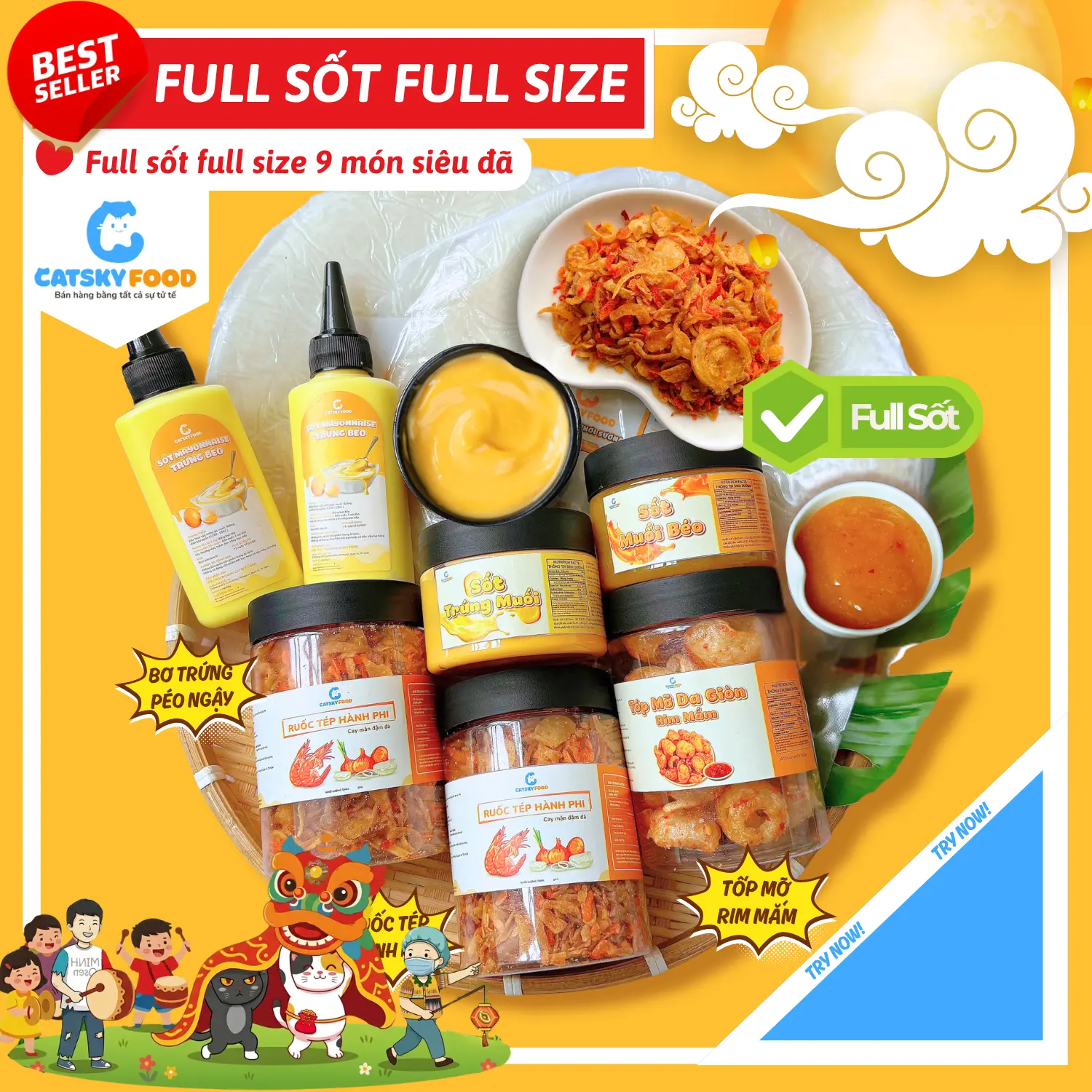 Tết Trung Thu [COMBO Best Seller] Bánh Tráng Phơi Sương Catsky Food - Ruốc Tép Khô Hành Phi Hương Vị Đậm Đà, Bo Trứng Thơm Beo, Đồ Ăn Vặt Snack Food