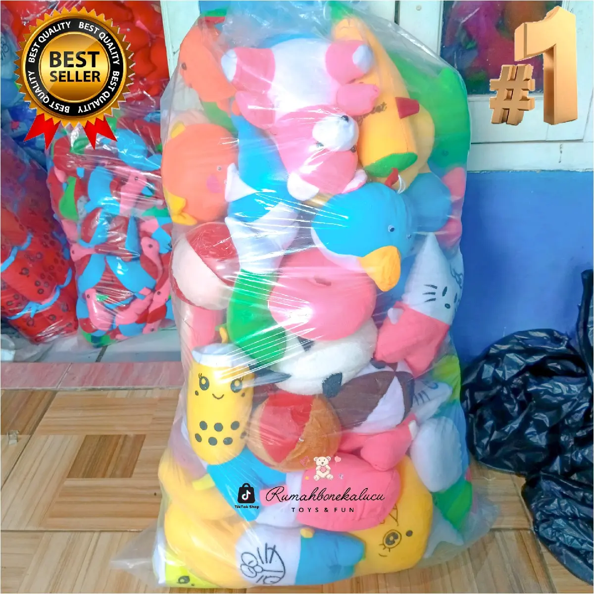 Boneka Mesin Capit 1 Bal (Isi 100 Pcs)