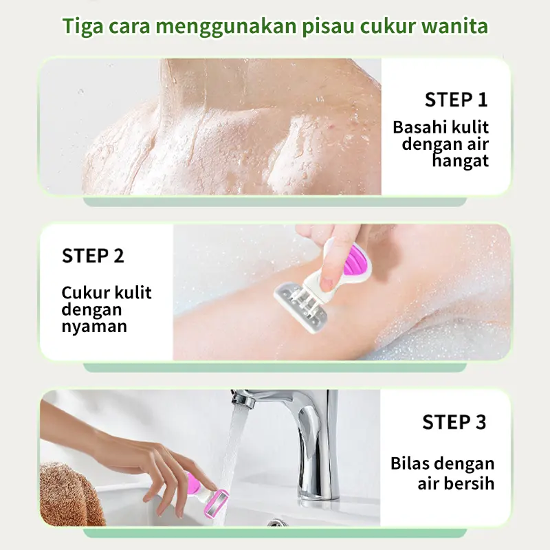 Alat Cukur Bulu Wanita | 5 Mata Pisau | Untuk Kulit Sensitif | Free Kotak gratis 7