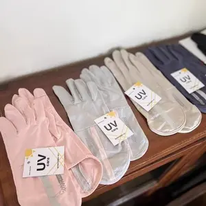 Sarung Tangan Motor Wanita Anti UV Ice Silk Gloves Panjang 28cm, Nyaman, Anti Selip, Layar Sentuh, Anti Air, Half Finger