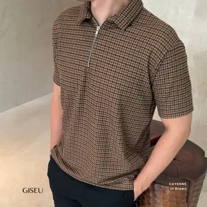 Giseu - Cayenne Tweed Knit Polo Shirt