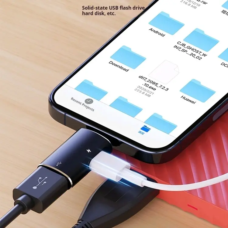 OTG Converter n Adapter bisa charge untuk IOS dan Android transfer file,audio, dan charge. 0