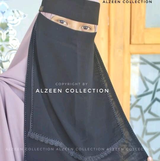 bandana al zeen temboro bahan jetblak mix sifon silk 100 dapat 3 8