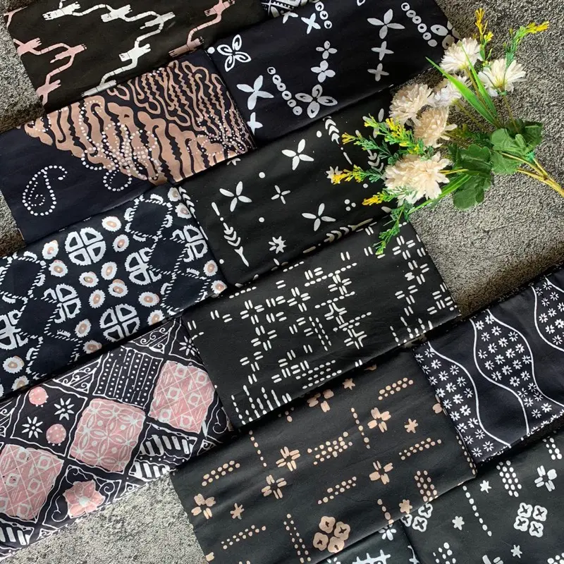 Hanes | Sarung Santri putri Hitam series batik cap katun prima halus Kain Tebal Nyaman Pekalongan
