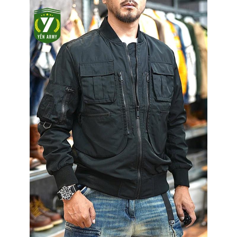 Áo Khoác Nam Military Túi Hộp Phong Cách ARMY Vải Dù Cao Cấp Màu Đen Xanh Rêu - Mã AK3352