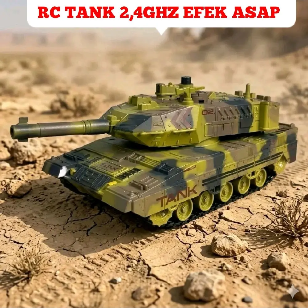 MOBIL REMOTE CONTROL TANK MILITER EFEK ASAP EFEK SUARA MESIN DAN WATERGELL RC MILITERY UPGRADE BATERAI CADANGAN - TOYS RC