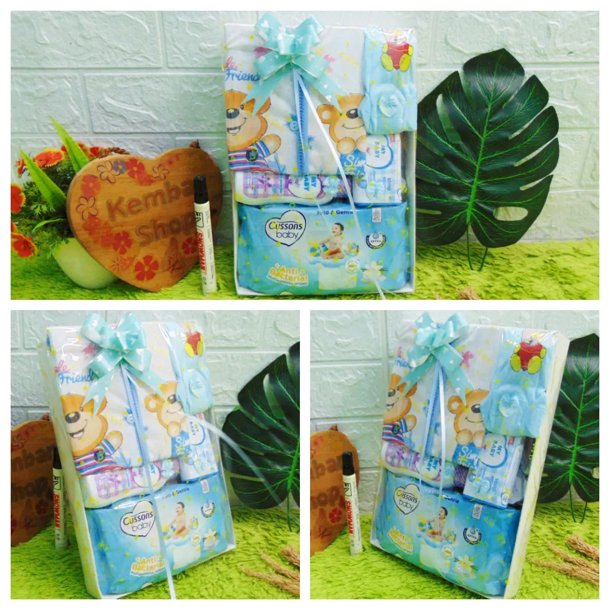 FREE KARTU UCAPAN Kado Lahiran Paket Kado Bayi Newborn Baby Gift Box Wipes plus Setelan Bayi