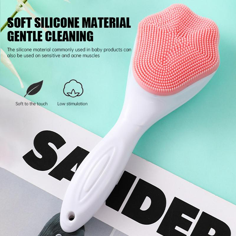 Cọ rửa mặt silicon Cat Claw Cọ rửa mặt massage làm sạch lỗ chân lông Cọ cán dài