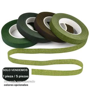 Cinta de papel floral para envolver tallos de flores y ramos, disponible en 1 rollo o 5 rollos opcionales, varios colores disponibles, adhesivo fuerte con buena elasticidad, material para arreglo de flores DIY