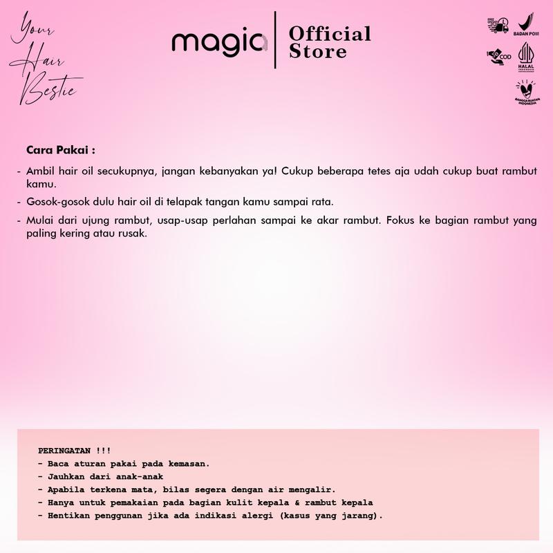 Magia Elixir Series 100ml Hair oil untuk menutrisi serta membuat rambut menjadi berkilau tanpa lepek Haircare Vitamin 3