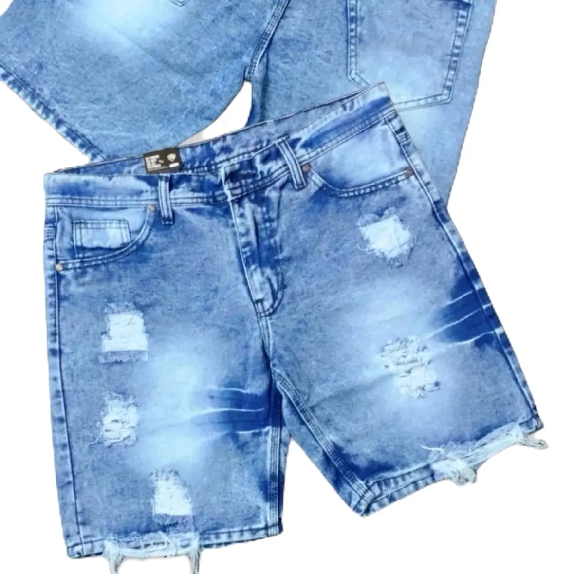 Celana Jeans Pendek Sobek Merk Random Model Kantong dan Sobek Distro - Size 28-39, Adem, Nyaman, Bahan Tebal - Panjang 45-50 cm celanapendek ripped