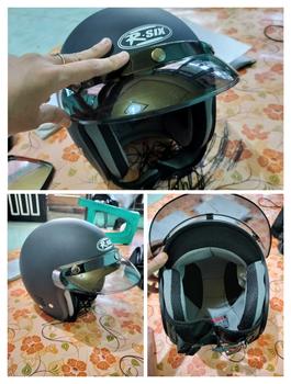 Product Review of Helm Bogo Polos Pria Wanita  Hijab Friendly Terbaru Retro Pet SNI Kaca Motorcycle from F**i D** T**a P**a 0