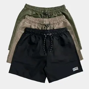 PAKET 3 PCS Celana Pendek Pria Distro Boardshort Tali Karet Pinggang Boxer Santai [BSHORT3] Nyaman Katun Abu Navy Panjang Kain Hitam Pantai Tidur