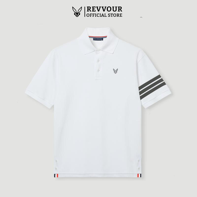 Áo Polo Nam Revvour Classy Trắng Đen Chất Liệu Cotton Cá Sấu 100% Cotton Co Giãn 4 Chiều Form Regular - REVVOUR