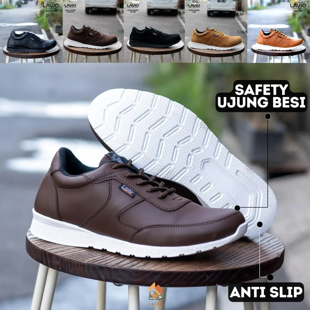 Safety Casual Shoes Ujung Besi Lavio Lexa Ringan Keren Anti Slip