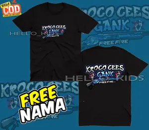 Kaos Anak Baju Anak FF Kroco Cees Gank Versi SG Bunny Free Nama Kaos Tshirt Free Fire Kroco Cees SG Bunny