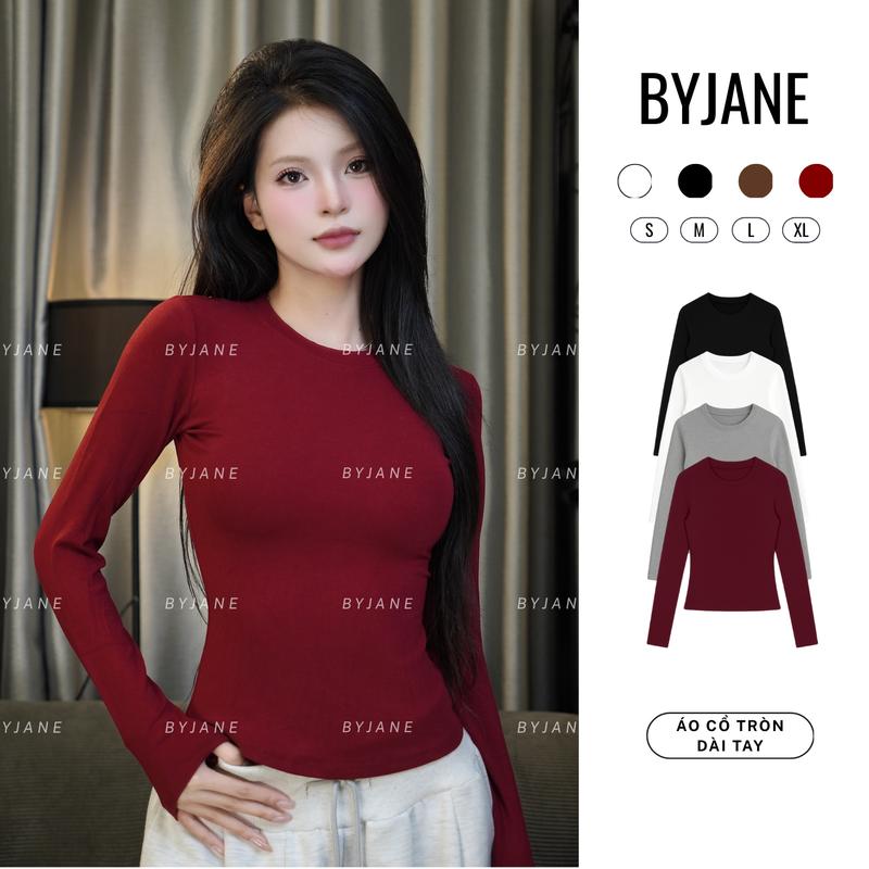 ( MỞ BÁN ) Áo thun cổ tròn dài tay chất co dãn mềm mịn BYJANE -888