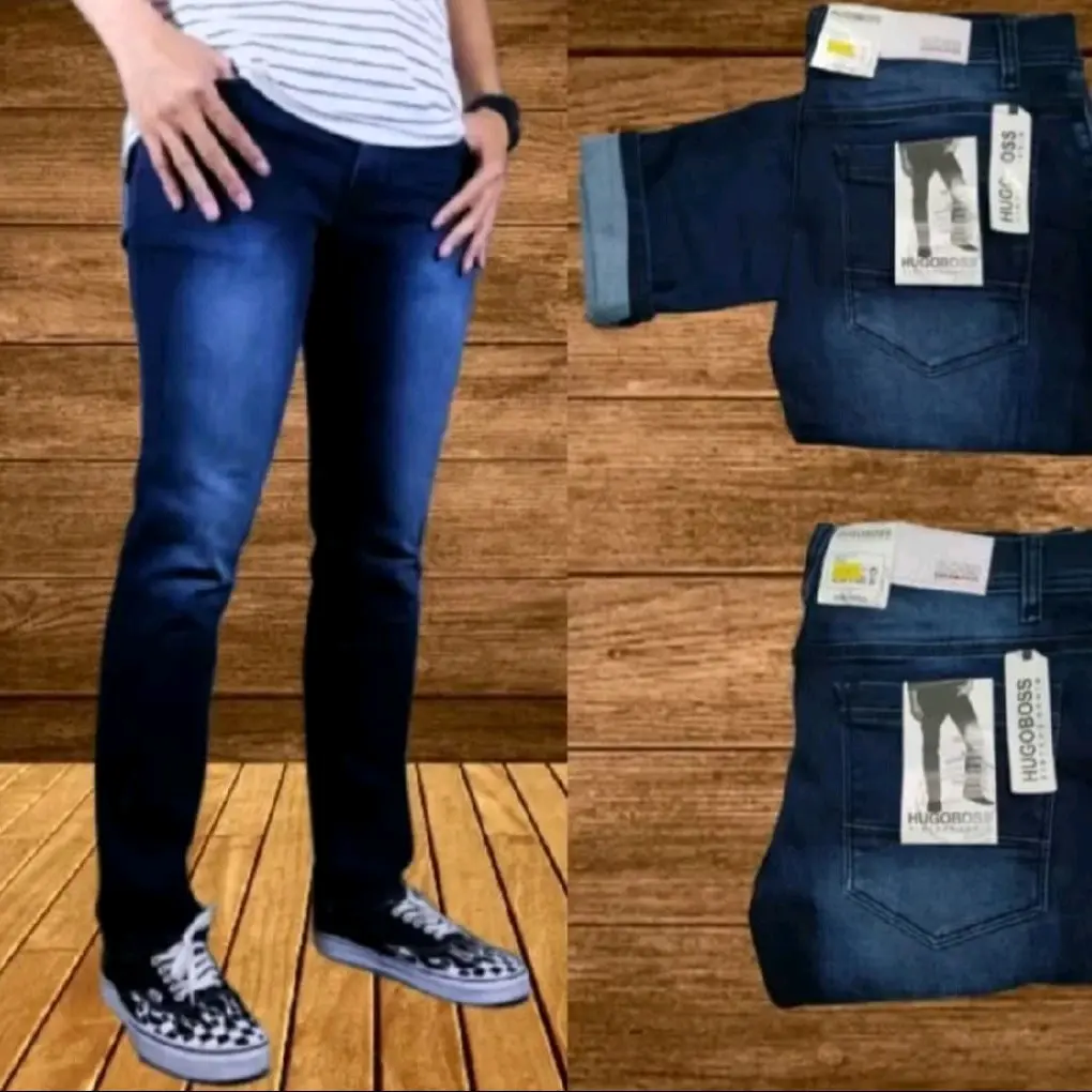 Celana Jeans Pria Denim Celana Pensil Cowok navy celana jeans pria biru muda Celana Jeans Pria Slimfit