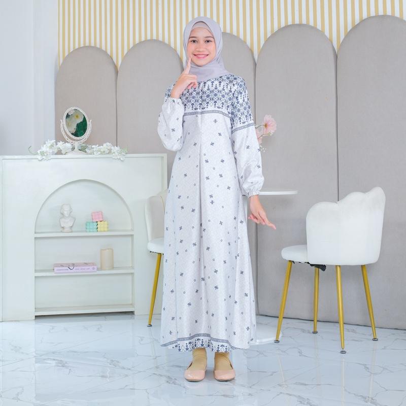 gamis couple motif ibu dan anak bahan silk print sarimbit 5
