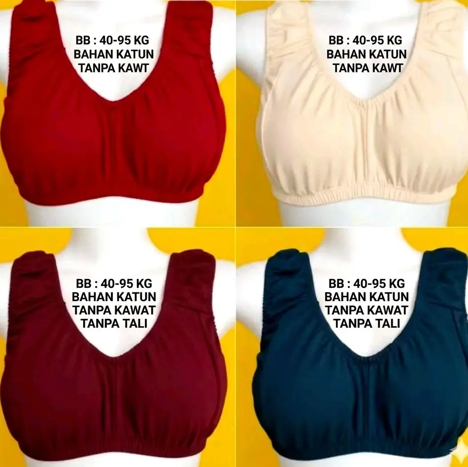 MINISET WANITA ISI 5 PCS UNTUK BB 40-60kg & 60-95KG BAHAN KATUN TANPA KAWAT DAN TALI
