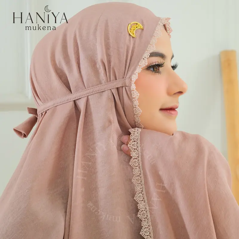 Haniya Mukena - Shafiy Series 2in1 Traveling Santorini Silk Adem Lembut Seserahan Jumbo Dewasa 7