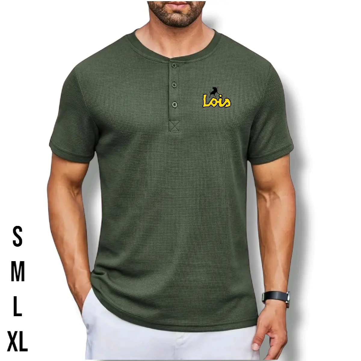 KAOS KANCING WAFFLE PREMIUM PRIA LENGAN PENDEK TERPOPULER