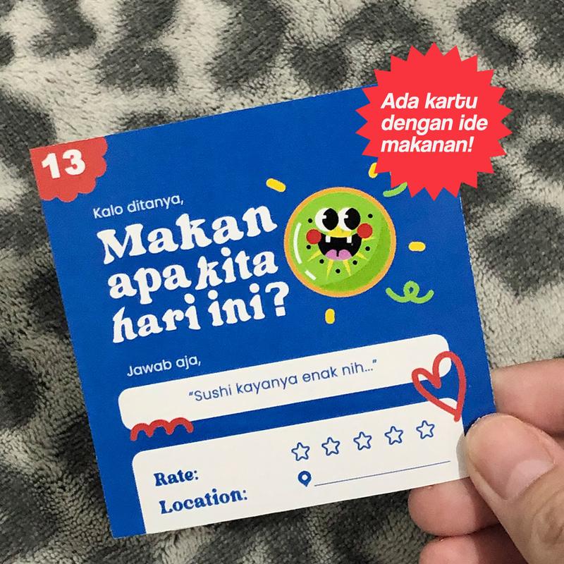 Makan Apa Hari Ini - Card Game Kartu Permainan Couple Bestie Hadiah BFF Kartu Gosok Seru 4