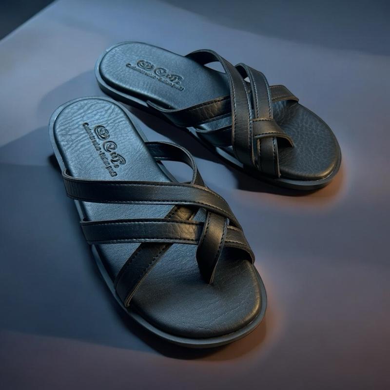 Live DN Dép Da Nam. Dép Sandal Da Nam Quai Chéo Xỏ Ngón . Phong Cách Thời Trang Tối Giản Xịn 1