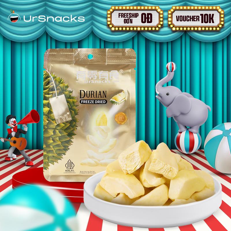 Sầu Riêng Sấy Giòn Ngon Nguyên Chất URSNACKS 32g Ăn Vặt Food
