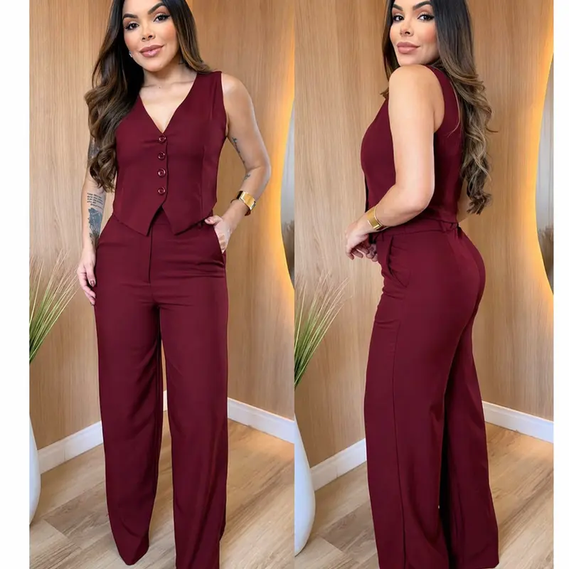 CONJUNTO VIRGINIA COLETE E CALÇA ESTILOSO E ELEGANTE PRA ARRASAR EM QUALQUER OCAÇÃO