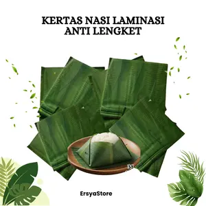 Kertas Nasi Laminasi Motif Daun Pisang Anti Lengket isi 50 pcs