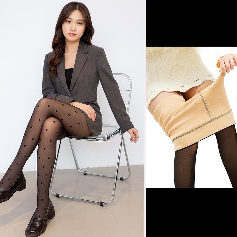 Quần tất 3D lót lông Dày Dặn Cao cấp Giữ Ấm Mùa Thu Đông Chất liệu co giãn tốt ôm sát chân Thích hợp 5-15°C Quần lengging nữ thời trang