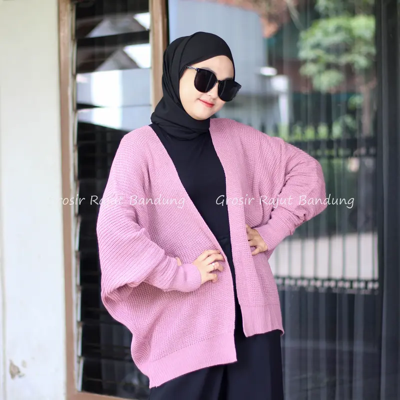 Cardigan Rajut Oversize Batwing Sweater Atasan Kalong Tangan Panjang 6
