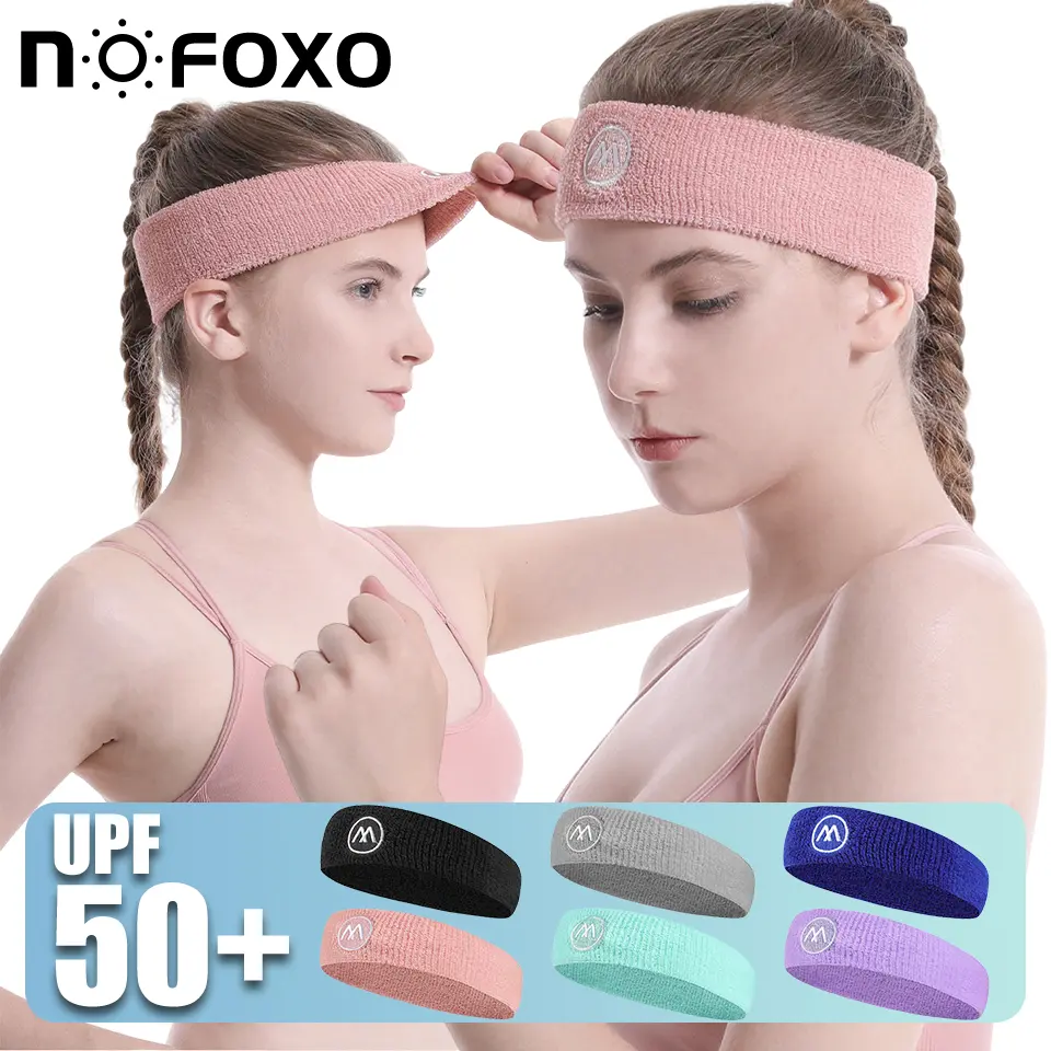 NOFOXO 1Piece Sports Breathable Headband Women Men Sweat Absorbing Basketball Running Football Yoga Hair Band