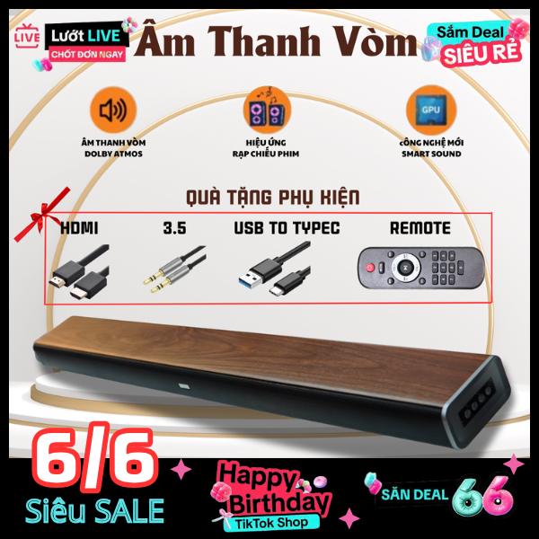 Loa Soundbar Hộp Gỗ Âm Thanh Vòm Tích Hợp Công Nghệ DOLBY ATMOS, Kết Nối TV, Máy Tính, Bluetooth --- Live +