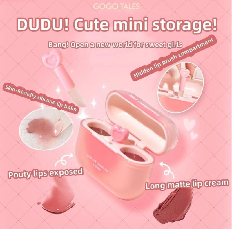 GOGOTALES double lip glaze mirror water gloss lip gloss lip mud nude color lipstick lip gloss is not easy to fade and does not stick to the cup GT621 5