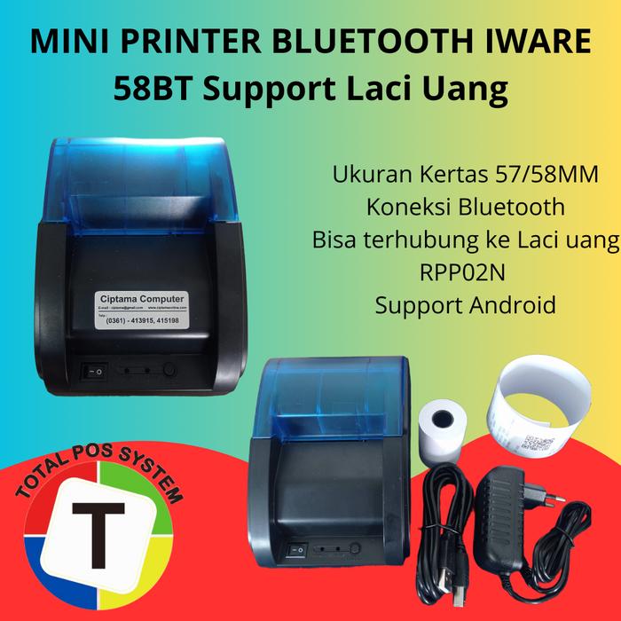 Jual MINI PRINTER THERMAL BLUETOOTH & USB IWARE - RPP02N - PPOB - RJ11 ...
