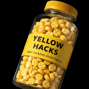 Yellow Hacks Vitamin Ayam Tarung Yellow Hack Kemasan Botol untuk Memperkuat Daya Pukul saat Bertarung
