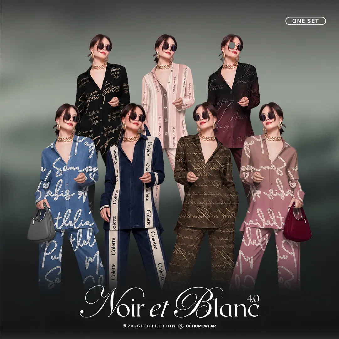 [Live Ekslusif] CE HOMEWEAR - Noir Et Blanc 3.0 - Premium One Set (Busui & Hijab Friendly)