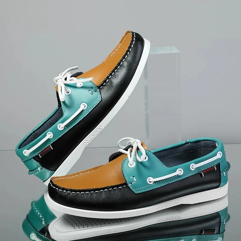 2024 Loafers Shoes for Men Leather Driving Shoes Retro Fashion Docksides Boat Shoes Classic Men Designer Flat Shoes Footwear Boy Comfort Bedroom