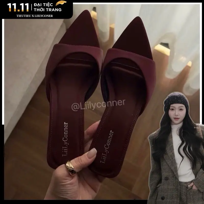 ( CHUẨN SIZE) Đế xuồng 5 cm kiểu dáng mũi nhọn quai bản ôm chân chất liệu LỤA SATIN cao cấp phong cách Qc tôn dáng tôn da DH -0042