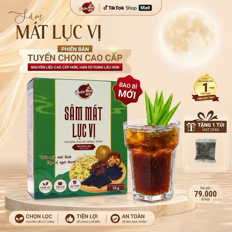Sâm Mát Lục Vị - Set Nguyên Liệu Nấu Nước Từ 10-12 Lít Nước Sâm Mát Lục Vị [Shop Thiện Nhân 5272] - Tặng Kèm Hạt Chia
