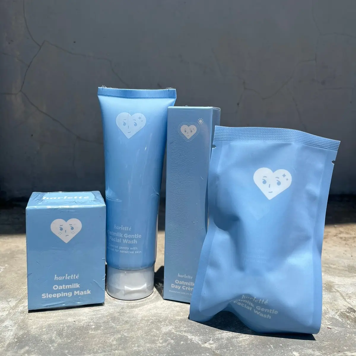 Variant Harlette facial wash, day cream, sunscreen, sleeping mask