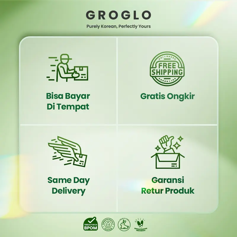 [GROGLO] Moisturizer Pelembab gel skincare Korea mencerahkan menghidrasi melembabkan glowing mencegah timbulnya jerawat mengontrol minyak serta memperbaiki skin barrier 7