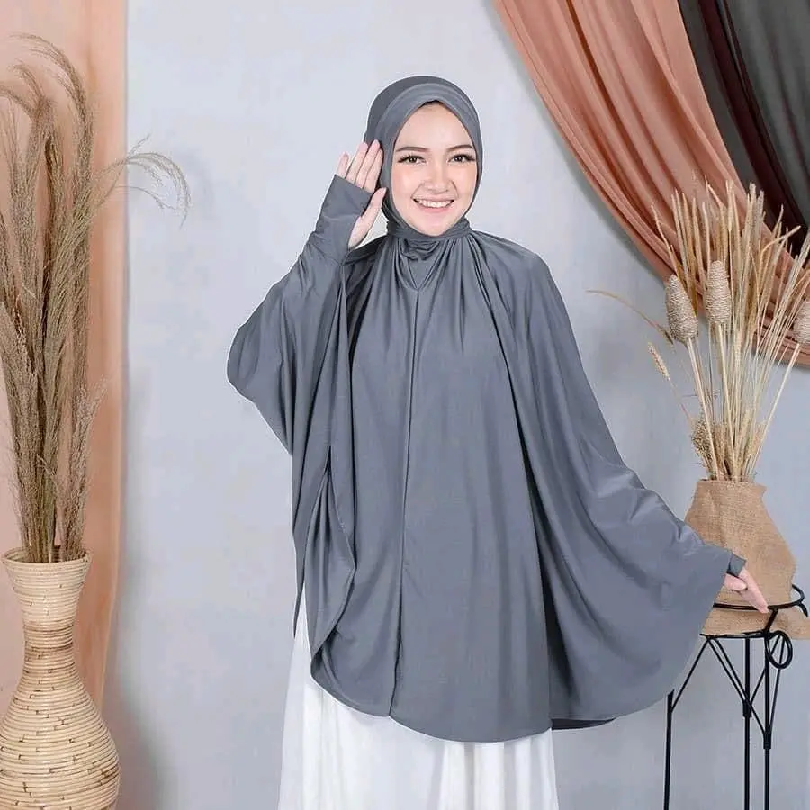 jilbab masker shania lengan niqab cadar tali premium / khimar jumbo syari / khimar / syari Kerudung Panjang Instan