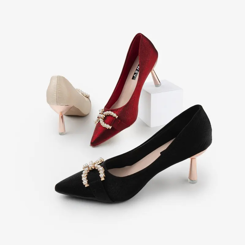 Rowey Sepatu High Heels 9cm Super Mewah Inez Karet Shoes 7