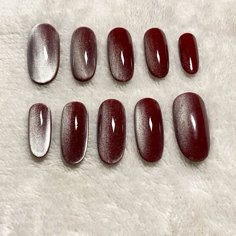 Kuku palsu/ nail art/ press on nails cat eye FREE toolkit