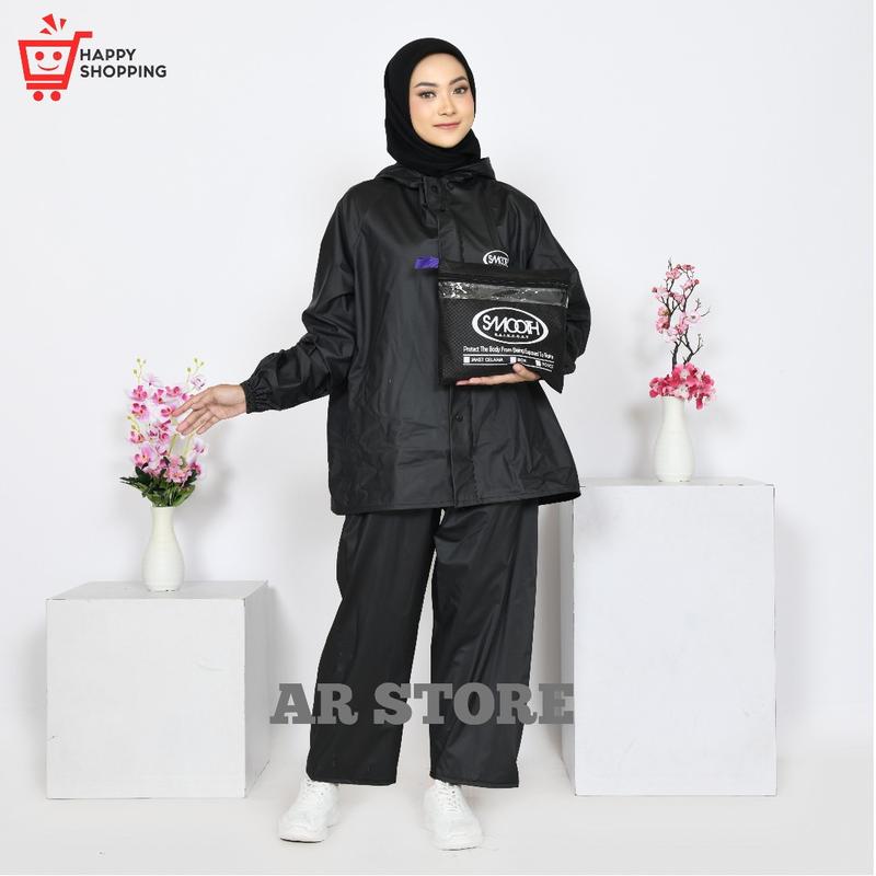Product Introduction of Jas Hujan Original Stelan Baju Celana Pri&Wamita Bahan PVC O,25 BesQualiti moca 13